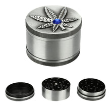 3-layer Weed Pland w/ Saphire Chrystal Herb Grinder